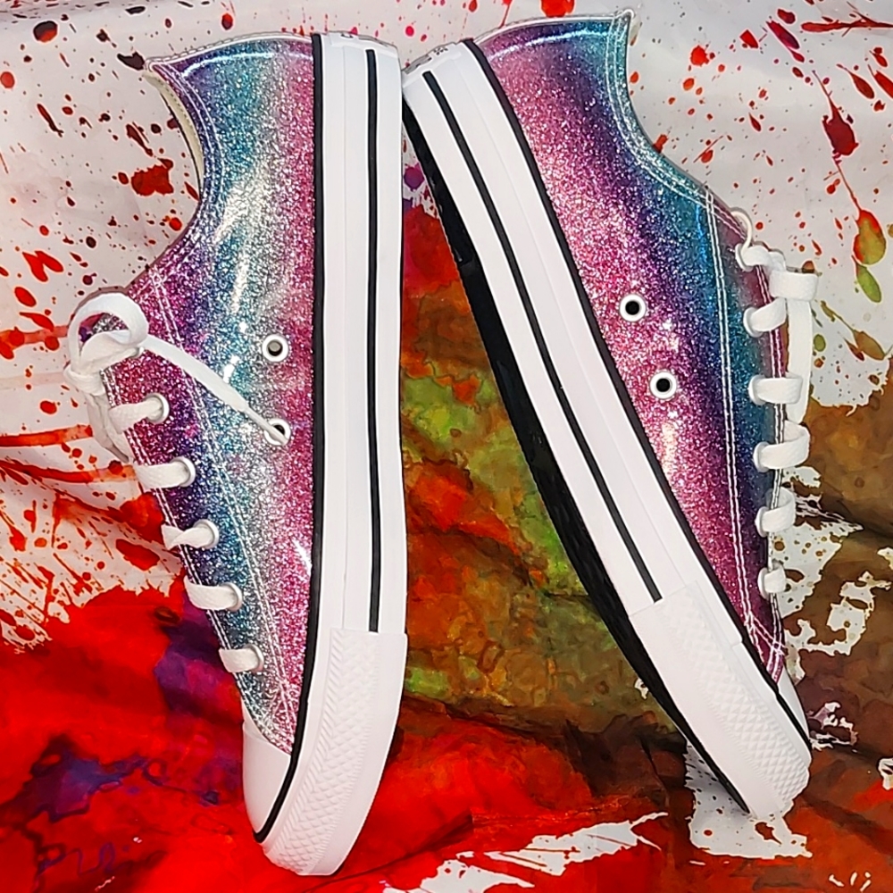 Converse low top ombre glitter women's size 9 new in box